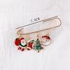 Christmas Series Jewelry Santa Claus Elk Tree Snowflake Snowman Hat Glove Bell Brooch