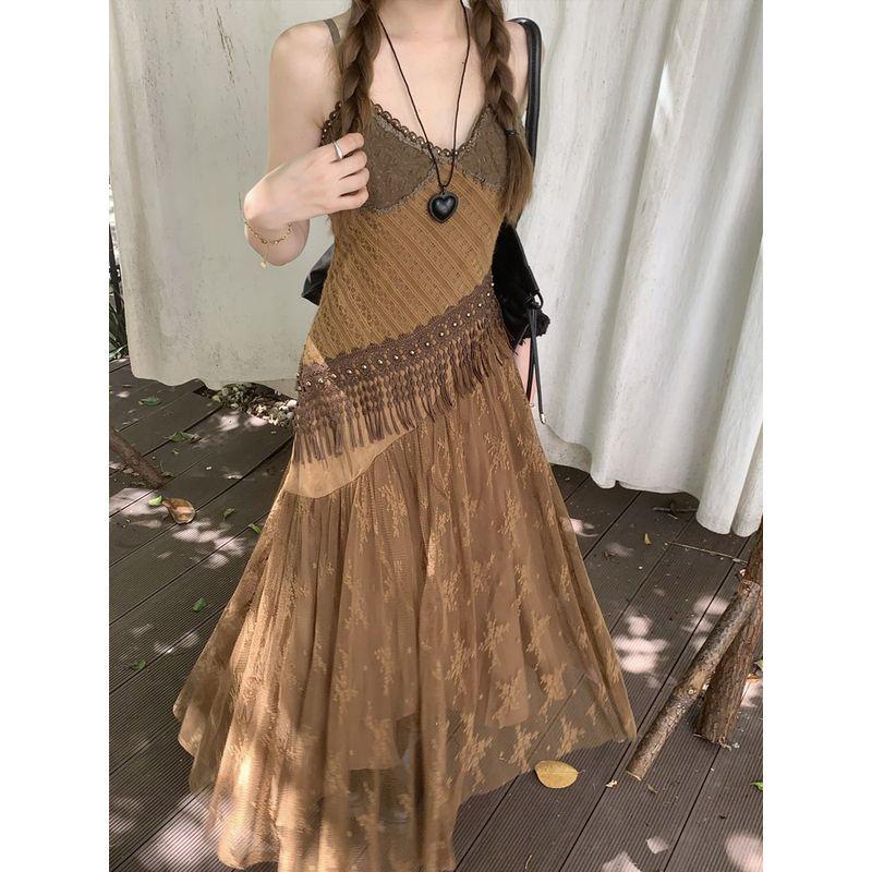 Women's Clothing Vintage Camisole Summer Slimming Casual Mesh