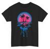 Summer Vibes Retro Sunset Palm T-shirt - Vintage Tree Graphic Tee