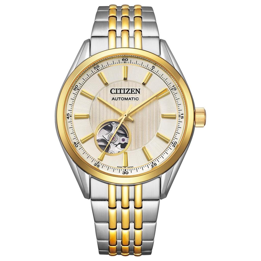 Citizen Automatic Gold with Open Heart Silver NH9114-99P Men's Watch, Waterproof, Design,