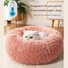 (H0826)Dog Round Cat Winter Warm Sleeping Bag Long Plush Soft Pet Bed Calming Bed