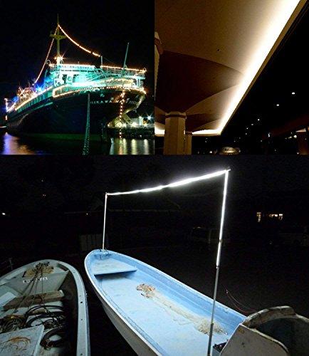 High brightness LED tape light 5m waterproof 24V 600 SMD5050 double row with cover white white base front light fishing boat/ship/truck/outdoor l