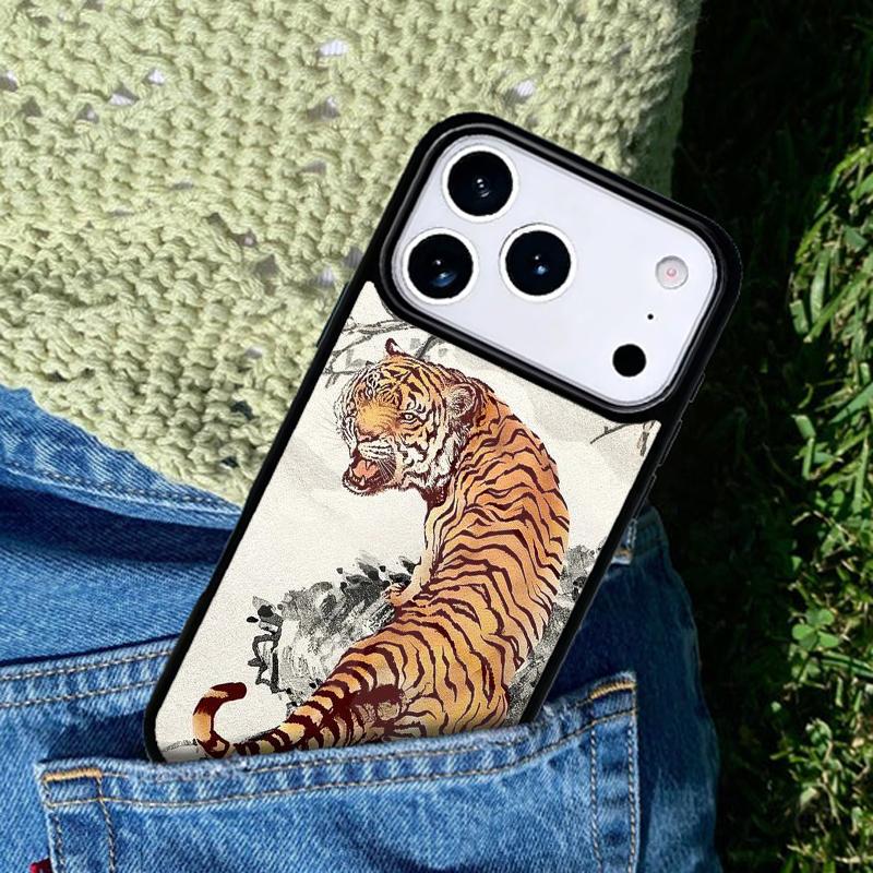 Fashion Animal Tiger Art phone case cover Compatible with for IPhone 17air 16e 15 14 13 12 11Pro Max 17 Air