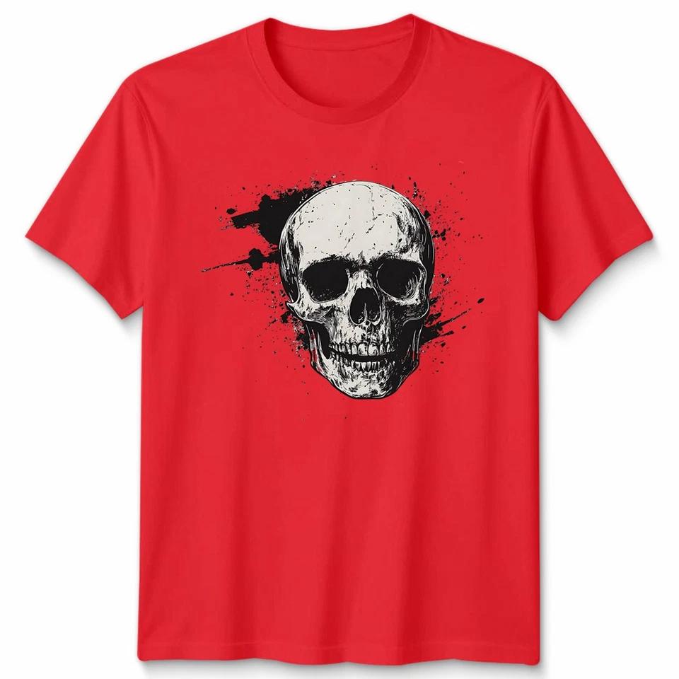 Skull Art Graphic Mens T-Shirt Womens Tee Grunge Gothic Unisex Tee 7 S