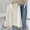 Shop   Women Basic Blouse Shirt Ivory Dgb Wbl 4122