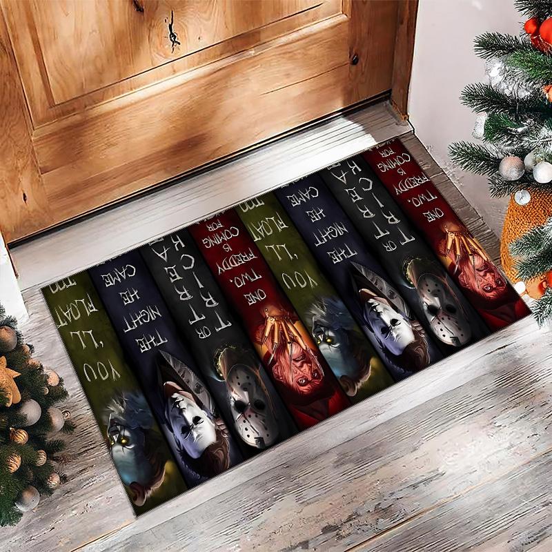 Horror Printed Flannel Area Rug Non Slip Soft Polyester Floor Carpet Indoor Decor Mat for Bedroom Living Room Sofa