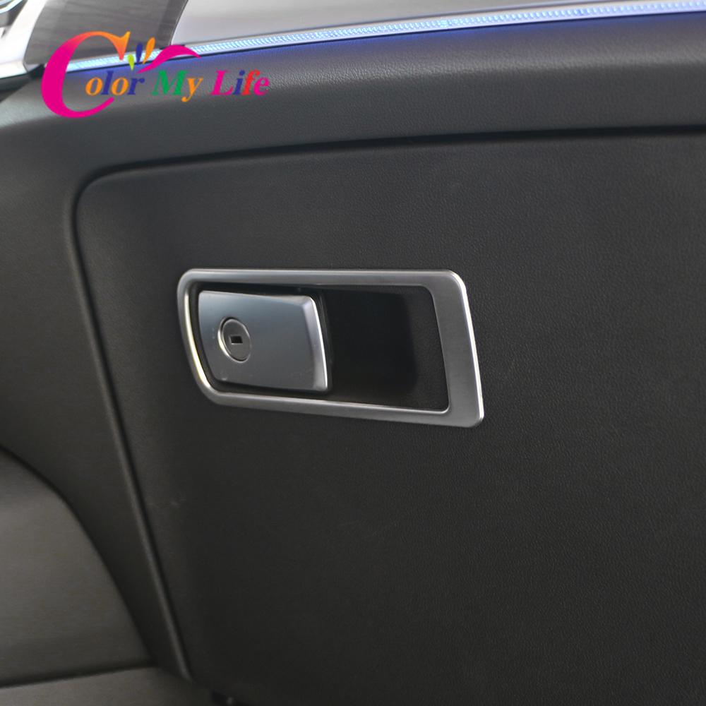 Color My Life Car Copilot Glove Storage Box Handle Cover Trim for Bmw X3 G01 X4 G02 2018 -  Stainless Steel
