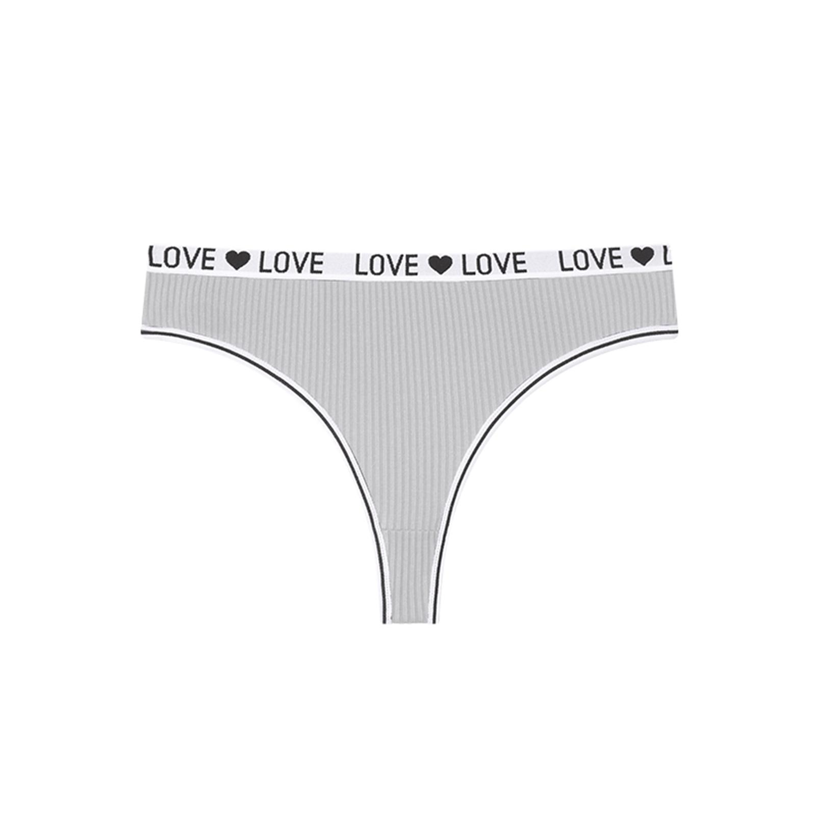 

Lady s Thong Sexy Yoga Sports Letter Belted Low- Seamless Underwear S