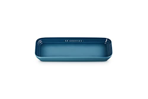 Le Creuset Léger Rectangular Plate, 25cm, Marine Blue, Heat-Resistant, Microwave-, Oven-, and Dishwasher-Safe, Ideal for Fish and Grilled Fish [Offici