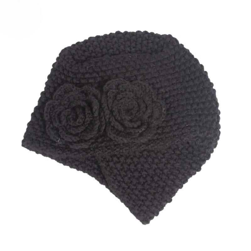 Zwei Blumen Maiskörner handgemachte Garnmütze gestrickte Garn indische Kopftuchmütze