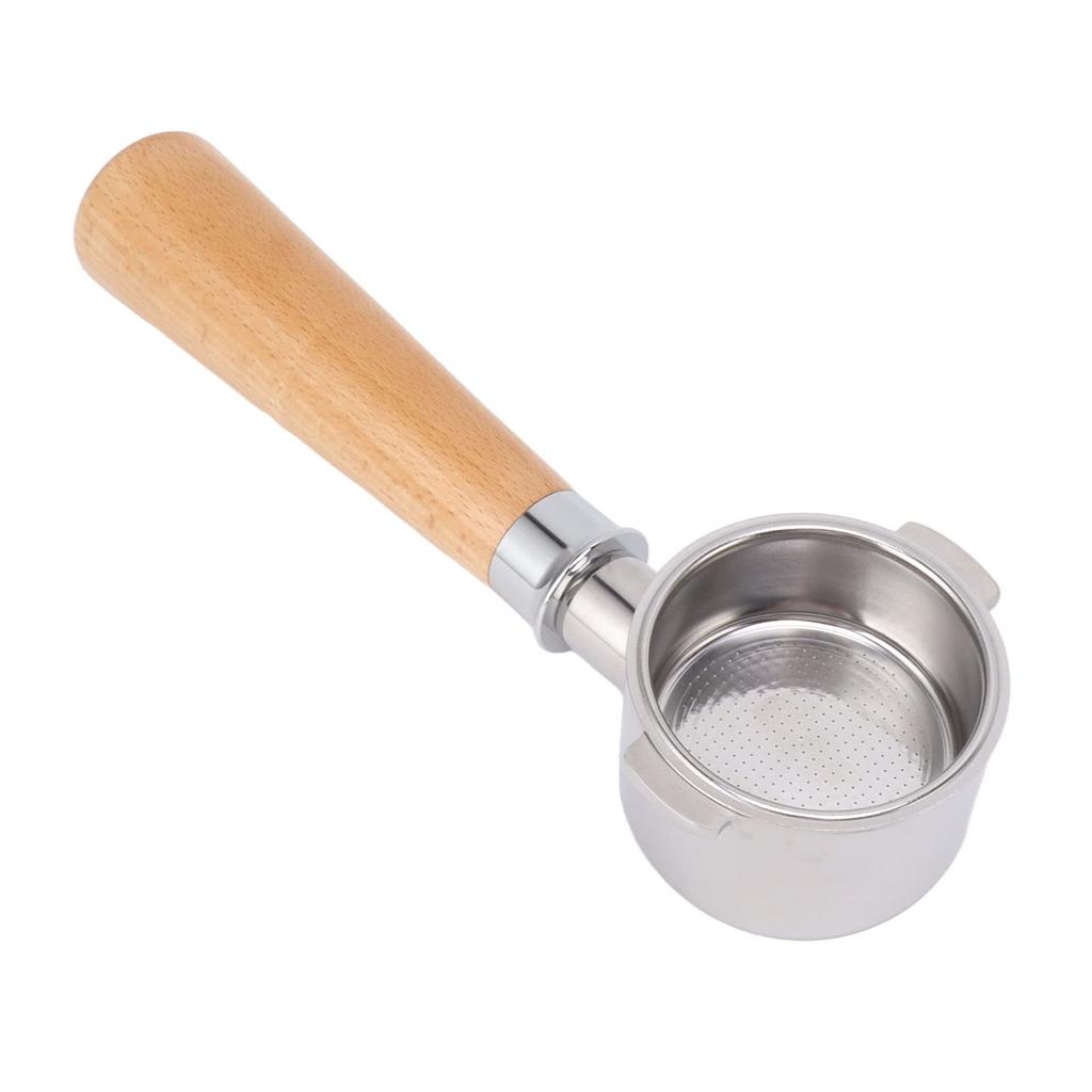 51mm Coffee Bottomless Portafilter, Comfortable Grip, 51mm Two-Lug Portafilter, Safely Removable, 304 Stainless Steel, EC0310 (A2 Beechwood)
