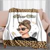 1PC Custom Name Leopard Fashion Portrait outdooor Flannel blankets Throw Blanket All-Season Throw Gift Bedspread for Couch, Bed, Camping Holiday Birth