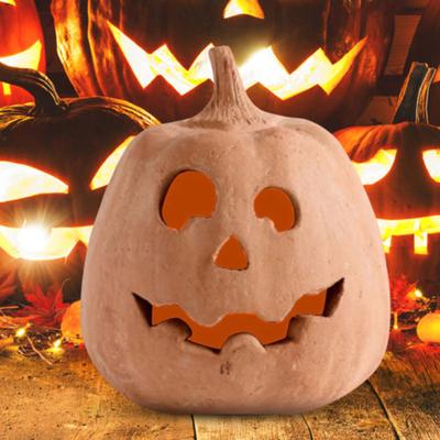 Hollow Pumpkin Ornament Halloween Jack O' Lantern Fall Decor Farmhouse Table Centerpiece for Home Festival Porch Mantel Room Decoration