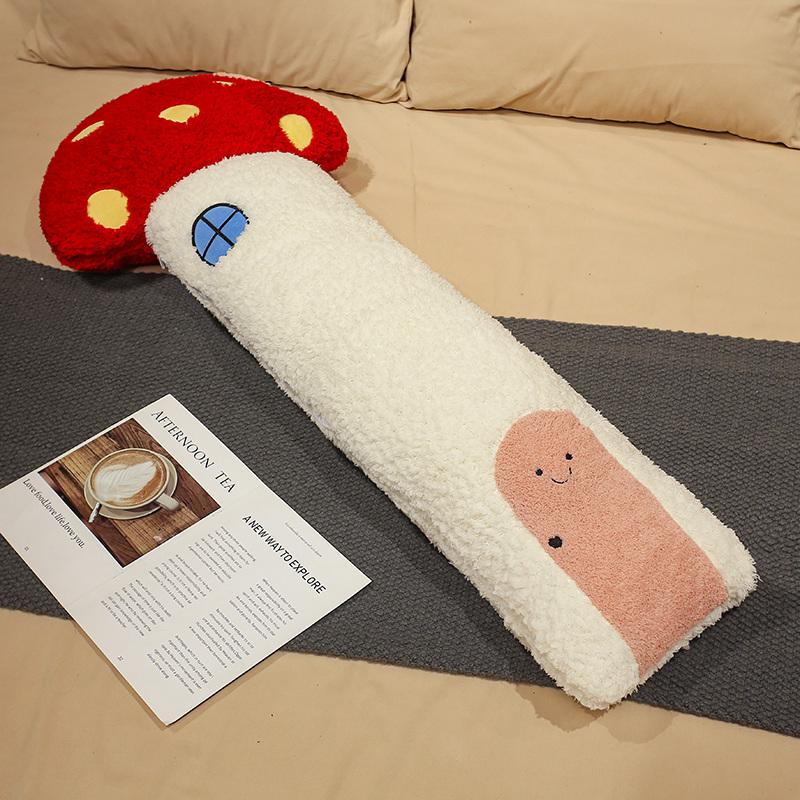 120cm Hug Long Pillow Mushroom House Plush Pillow Sheep Back Cushion Stuffed Animal Comfortable Sofa Bed Sleeping Pillow Kids