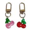 Lovely Cherries Pendant Keychain Bag Charm Eye Catching Fruit Cherries Keyring Acrylic Pendant Phone Charm Bag Accessory