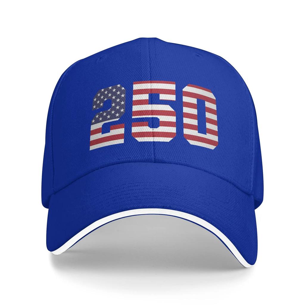 USA 250 Potisk Čísel Baseballová Čepice Nastavitelná Bavlna Ležérní Trucker Kšiltovka Dospělí Sportovní