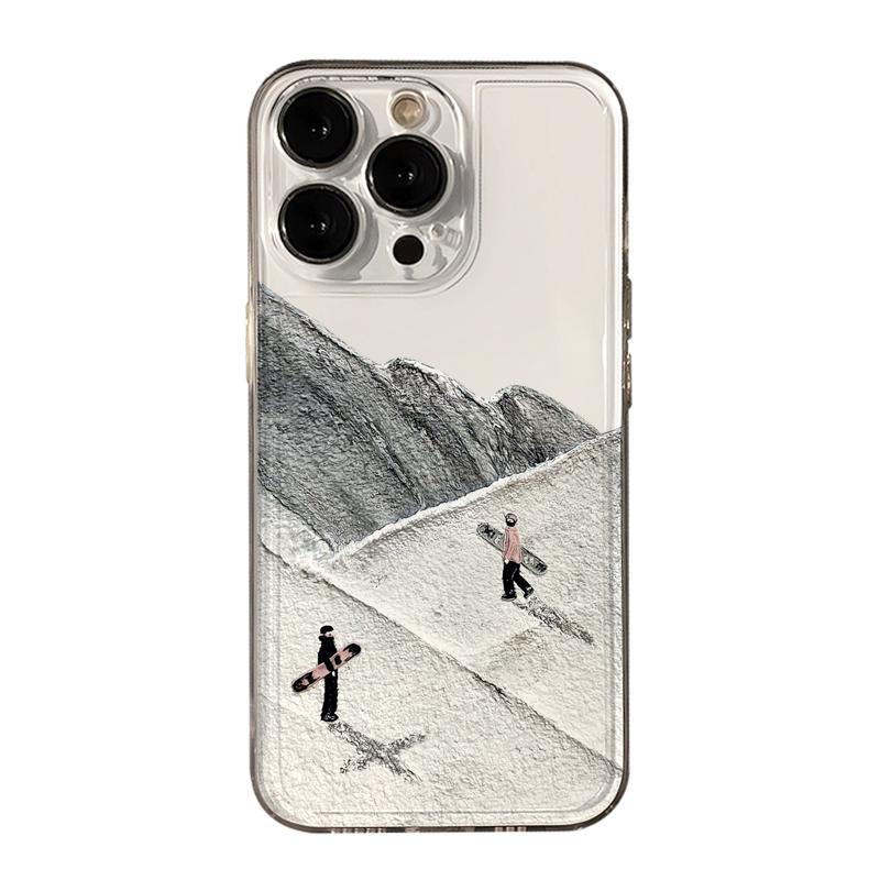 Ski Case Stars Soft Case For IPhone 17 16 16e 14 13 12 Mini 11 15 Pro Max X XR XS 13Pro 17 Air Anti-drop Airbag Cover Funda