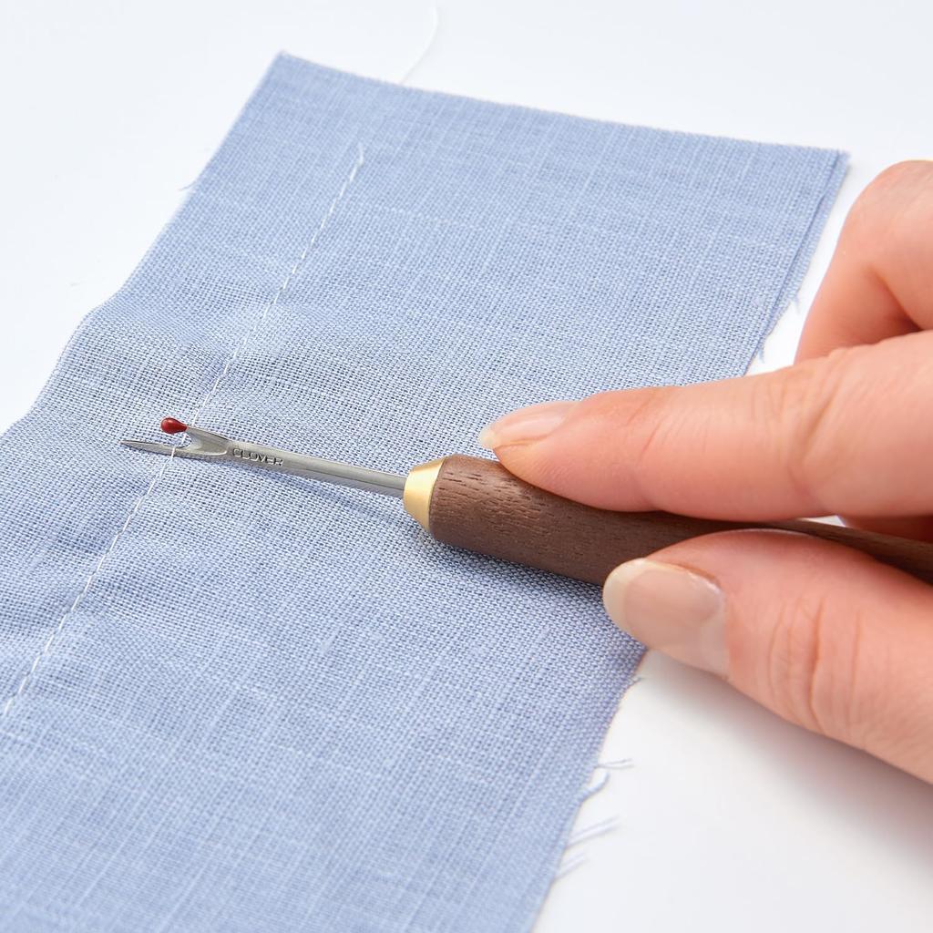 Clover Sewing Tool Includes Metal and Soft Set, Walnut, Awl, Ripper, Spatula, Roulette, CL21-237