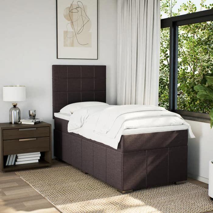 VidaXL Sommier à lattes de lit avec matelas Marron foncé 90x190 cm 3291526