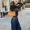 Womens Slim Fit High Neck Zipper Short PU Leather Jacket Streetwear Biker Style