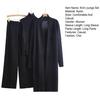 Women's Piece Cardigan Knit Lounge Set 3 Elastic Waist Wide Leg