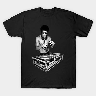Men Black Print T-shirt Super Large TShirt Bruce Is In the House Yoo No-Cut Transfer Paper Print Cotton Tshirt
