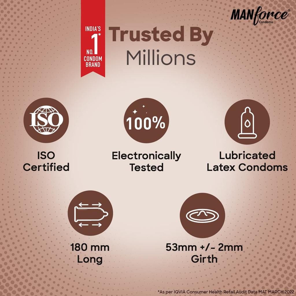 Manforce Chocolate Hazelnut Flavoured Condoms Dotted Rings Lubricated Latex For Men Intimate Protection 10PCS X Pack Of 2