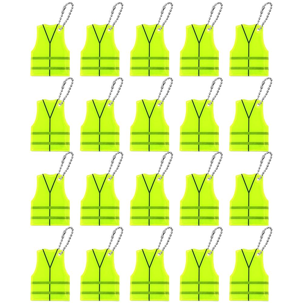 Xiaomi 20PCS Double-sided Reflective Pendant Set Vest Shape Night Reflective Key Chain Accessories Backpack Pendant