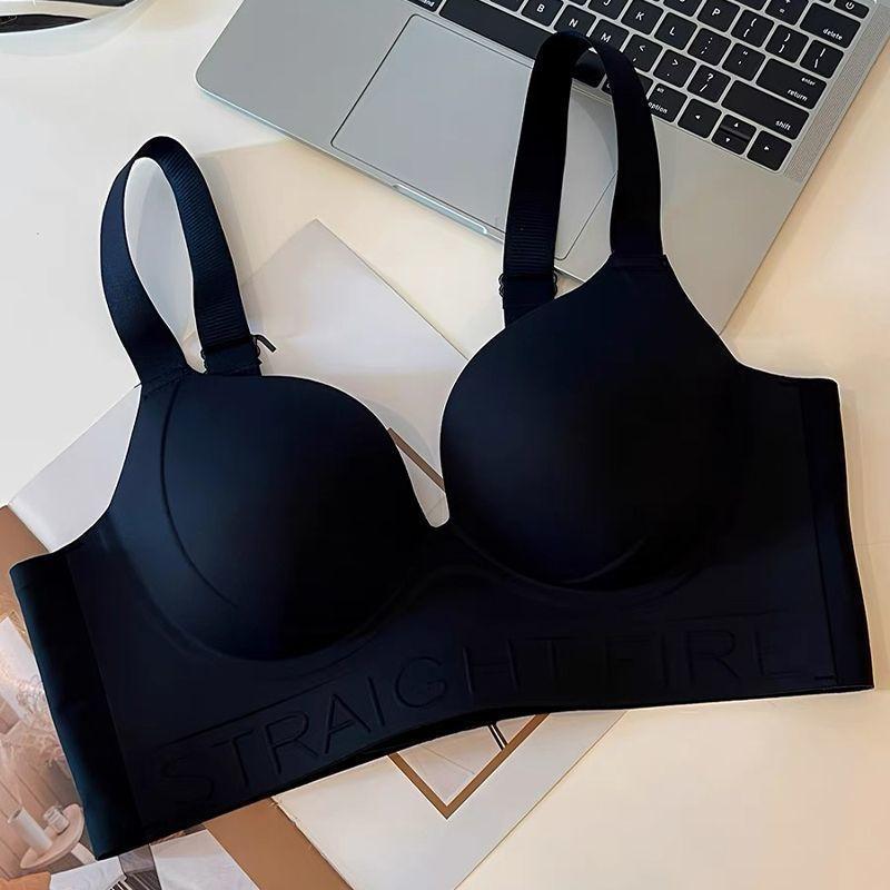 Women's Seamless Tank Top Bra Comfortable Push-Up Bra with Side Gathering Plus Size Bra