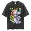 Heißes Anime Demon Slayer Kamado Tanjirou Print T-Shirt Herren Vintage Gewaschene T-Shirts Lässiges Baumwoll-T-Shirt Harajuku Männlich Manga T-Shirt