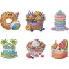 6pcs 2D/flat Acrylic DIY Independence Day Design Diamond Art Fridge Magnet Kit Refrigerator Mailbox Home Decoration DIY Crafts