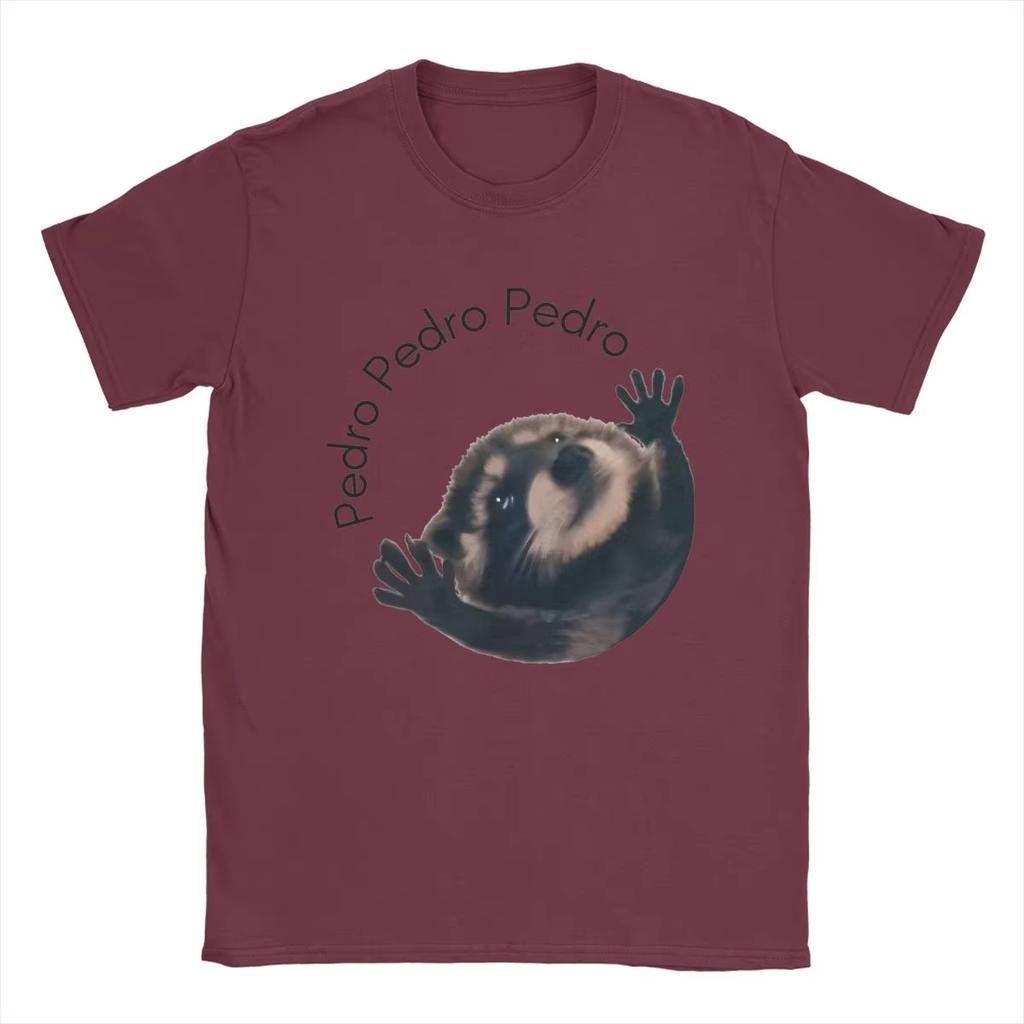 Vintage Pedro Raccoon Print T-shirt Summer Casual Fashion Cotton Short Sleeve T-shirt Gift Outfit for Men and Women
