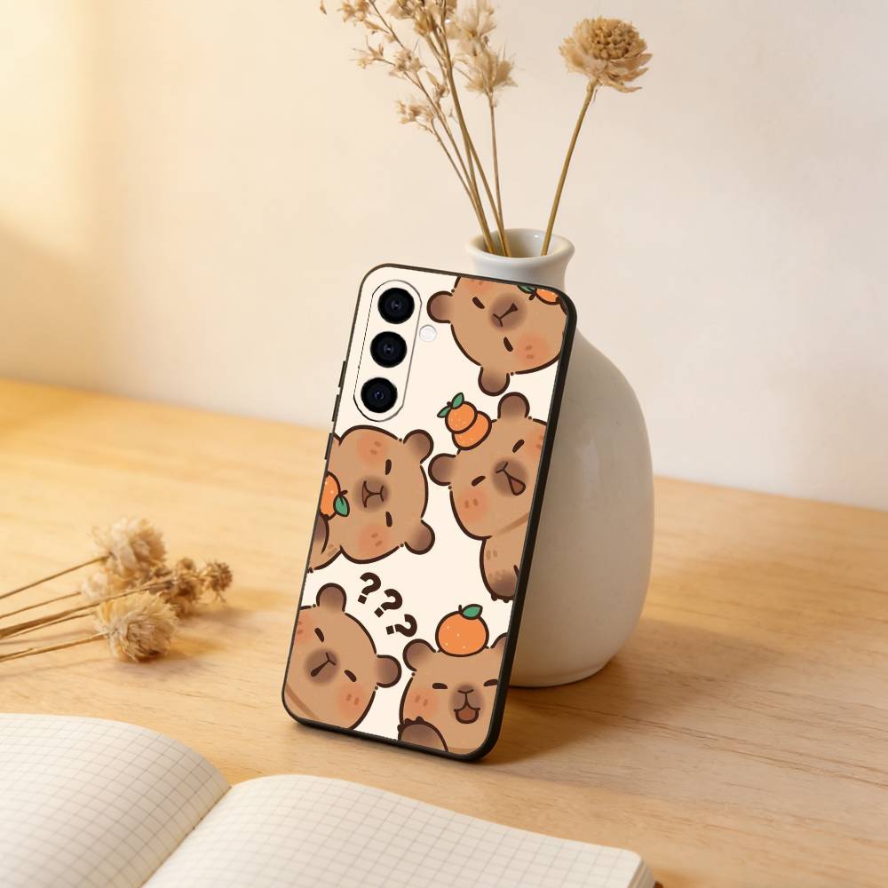 Cool Capybara Phone Case For Samsung Galaxy A73,A72,A71,A70,A53,A52,A51,Soft Silicone Black Cover