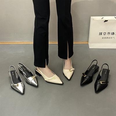 Coarse-heeled Sandals Are Worn Outside the Wind, Summer Internet Celebrity Bag Head Temperament, Fairy Pointed Single Shoes, Fashion Shoes