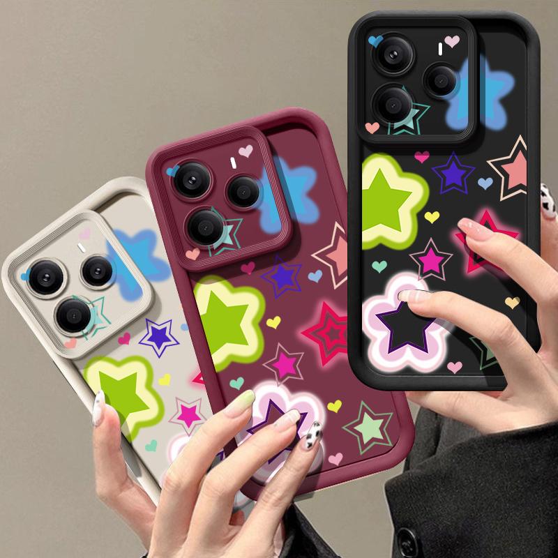 Blended Colorful Stars Pattern Case For Xiaomi Redmi Note 14 13 Pro 5G 4G 12 11 Funda Xiaomi 14T 13T 11T Pro Shockproof Bumper Silicone Cover