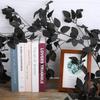2 Pcs Artificial Black Eucalyptus Garlands Faux Hanging Eucalyptus Vine for Wedding Table Centerpiece Indoor Outdoor