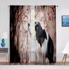 Zwei hübsche Border Collie Hund Tüllvorhänge für Wohnzimmer Sheer Transparente Vorhänge Fenster für Das Schlafzimmer Zubehör Dekor
