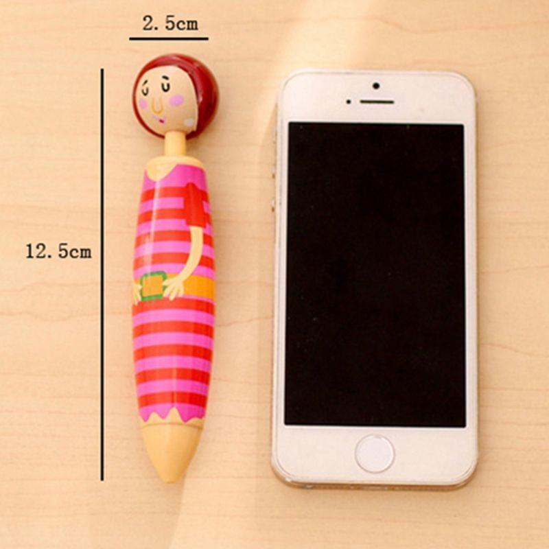 Cartoon Doll Ballpoint Pen Creative Student Ballpoint Pen Stationery Clickable Doll Blue Ballpoint Pen