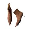 Thin Heel Suede Pointed Short Boots Women's 2025 Autumn and Winter New Korean Version Thin Boots Socks Boots Women's Boots Zipper Elastic Boots