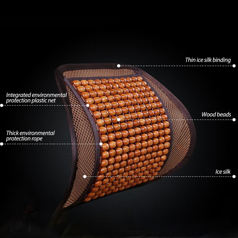 Car Waist Back Summer Seat Mesh Support Breathable comfortable Wood Beads Chair Support Backrest Office Waist Cushion
