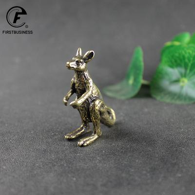 Vintage Pirinç Kanguru Figürleri Minyatür Çay Evcil Hayvan El Sanatları Masaüstü Küçük Süsler Hayvan Ev Dekorları Aksesuarları Çocuk Hediyeler