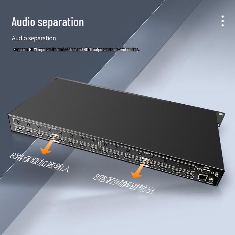 Yeren HDMI 8x8 4K Matrix Switcher with Audio & Video Splicing