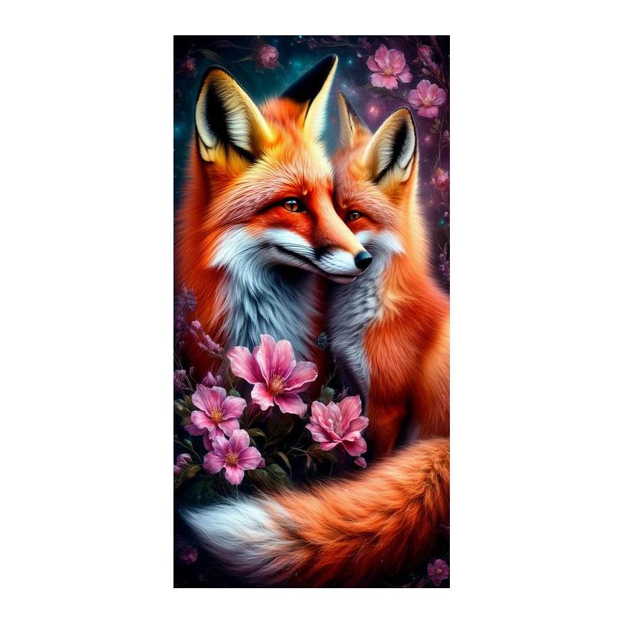 Fox Flower Large Size Diamond Painting New Collection Animals Diy Full Drill Rhinestone Embroidery Mosaic Cross Stitch Kits