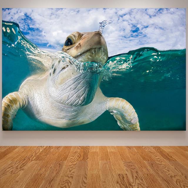 

Плакат с морской черепахой, подводная черепаха, настенное искусство, печать на холсте, настенные панно для украшения гостиной, домашнего офиса, декор для ванной комнаты 21cm×30cm NoFrame