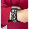 New Floral Engraved Bracelet For Apple Watch Band 44mm 42mm 41mm 40mm 45mm 49mm 46mm Correa Iwatch Series 10 9 7 SE 6 8 Ultra