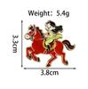 New Year Festive Horse Brooch: Symbol of Success and Wealth - Beautiful Metal Badge for Backpack and Clothes Decoration