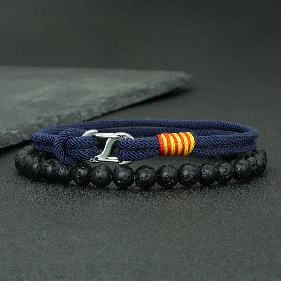Stylish 2Pcs Men Bracelet Set 5 Colors Available Grade A 3mm String Skin Friendly Without Fading Sports Sweat Absorbent Braslet