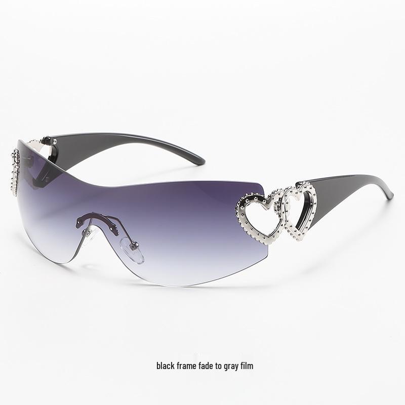 Trendy Heart-Shaped Rimless Sunglasses - European & American Style