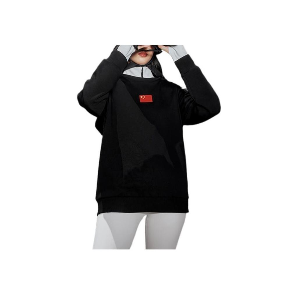 Anta Nationalflagge Einfarbig Logo-Druck Rundhals-Sweatshirt Unisex Oberteile Schwarz 172250701-2