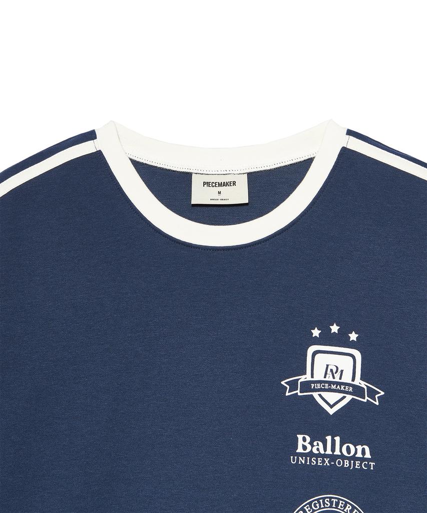 PEACE MAKER [2Type] Track Jersey Heavy Cotton Tee (Navy)